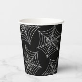 Halloween Spinnennetze schwarz Pappbecher (Rückseite)