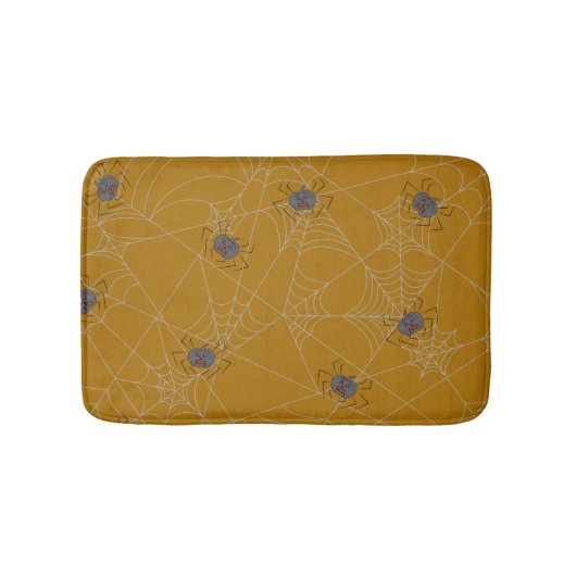 Halloween Spinnennetze und Kürbis Badematte (Vorderseite)