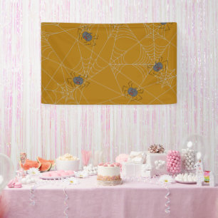 Halloween Spinnennetze und Kürbis Banner