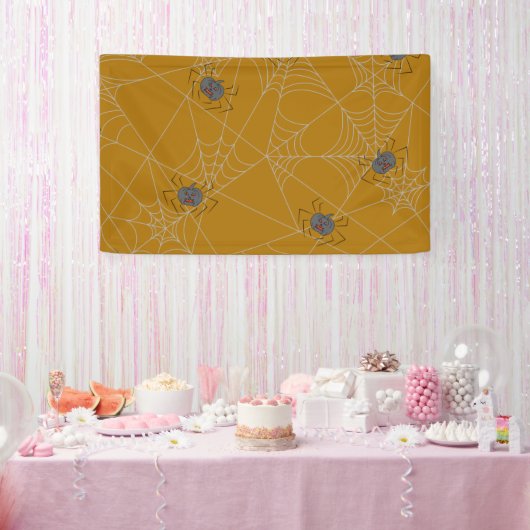 Halloween Spinnennetze und Kürbis Banner (Party)