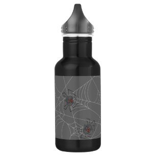 Halloween Spinnennetze und Kürbis Edelstahlflasche