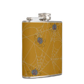 Halloween Spinnennetze und Kürbis Flachmann (Rechts)