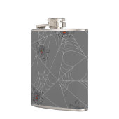 Halloween Spinnennetze und Kürbis Flachmann (Links)