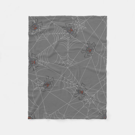 Halloween Spinnennetze und Kürbis Fleecedecke (Vorderseite)