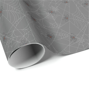 Halloween Spinnennetze und Kürbis Geschenkpapier