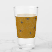 Halloween Spinnennetze und Kürbis Glas (Rückseite)