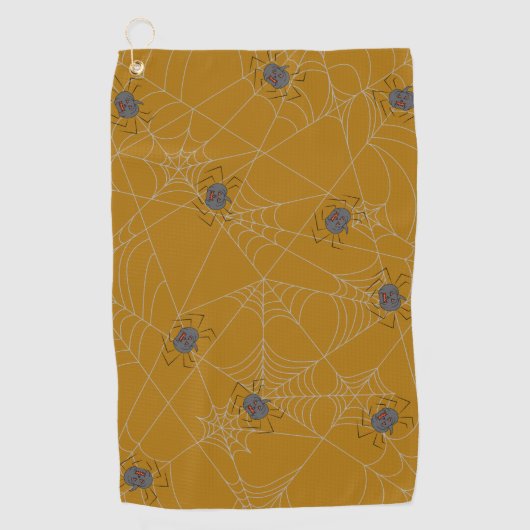 Halloween Spinnennetze und Kürbis Golfhandtuch (Vorderseite)