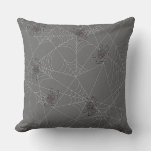 Halloween Spinnennetze und Kürbis Kissen