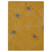 Halloween Spinnennetze und Kürbis Klemmbrett (Rückseite)