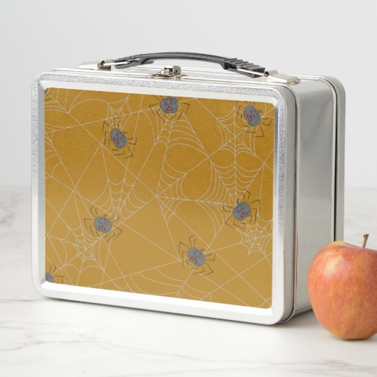 Halloween Spinnennetze und Kürbis Metall Brotdose (Beispiel)