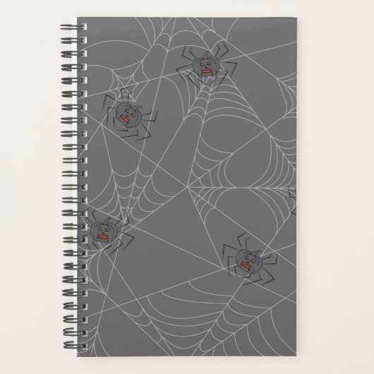 Halloween Spinnennetze und Kürbis Planer (Vorderseite)