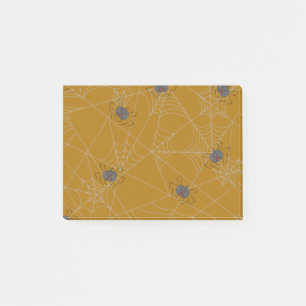 Halloween Spinnennetze und Kürbis Post-it Klebezettel