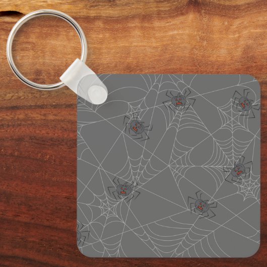 Halloween Spinnennetze und Kürbis Schlüsselanhänger (Vorderseite)