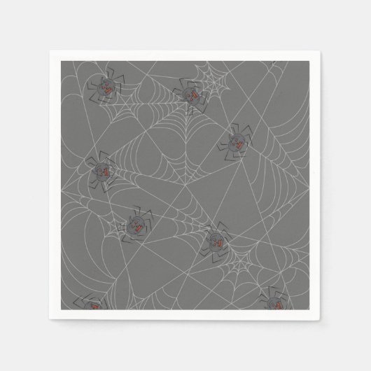 Halloween Spinnennetze und Kürbis Serviette (Vorderseite)