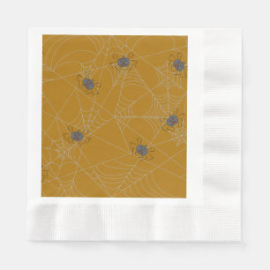 Halloween Spinnennetze und Kürbis Serviette