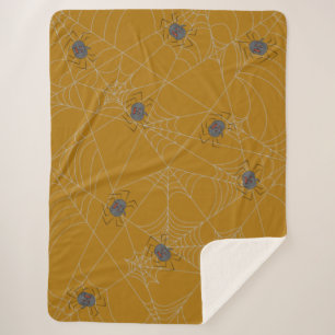 Halloween Spinnennetze und Kürbis Sherpadecke