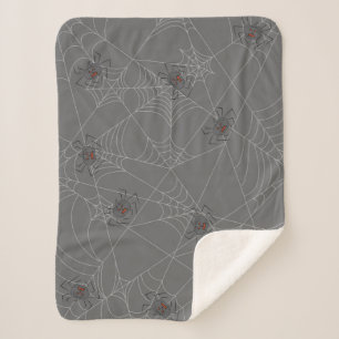 Halloween Spinnennetze und Kürbis Sherpadecke