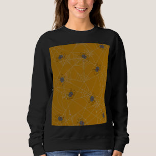 Halloween Spinnennetze und Kürbis Sweatshirt