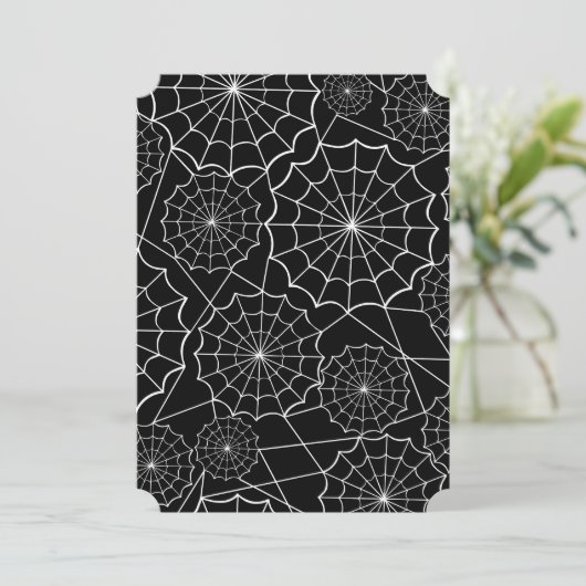 Halloween-Spinngewebe Einladung (Stehend Vorderseite)