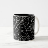 Halloween-Spinngewebe Zweifarbige Tasse (VorderseiteRechts)