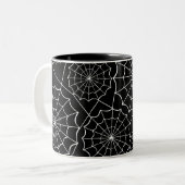 Halloween-Spinngewebe Zweifarbige Tasse (Vorderseite Links)