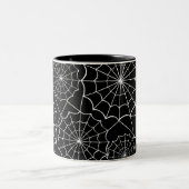 Halloween-Spinngewebe Zweifarbige Tasse (Mittel)