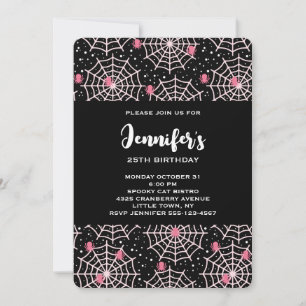 Halloween Spinnweben und Spinnen Muster Geburtstag Einladung