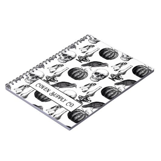 Halloween Spiral Notebook – Vintage Gothic Notizblock (Linke Seite)