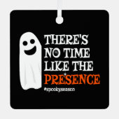 Halloween Spirit Happy Ghost Funny Halloween Ornament Aus Metall (Vorderseite)