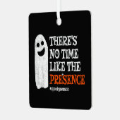 Halloween Spirit Happy Ghost Funny Halloween Ornament Aus Metall (Vorderseite links)