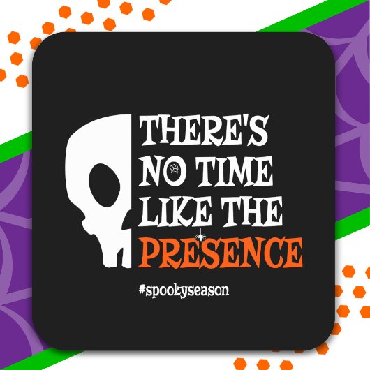 Halloween Spirit Spooky Skull Funny Halloween Quadratischer Aufkleber