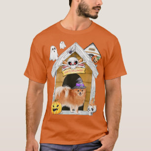 Halloween Spitz Dog Hexe Spuk House T-Shi T-Shirt