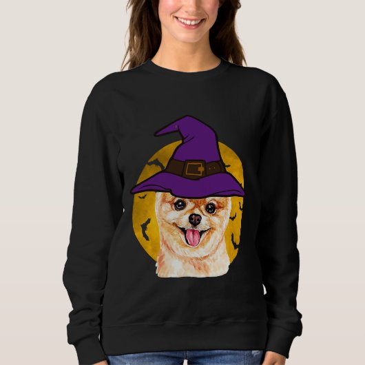 Halloween Spitz Hexenhut Funny Sweatshirt (Vorderseite)
