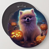 Halloween-Spitz mit Pumpkins Beängstigend Button (Vorne & Hinten)