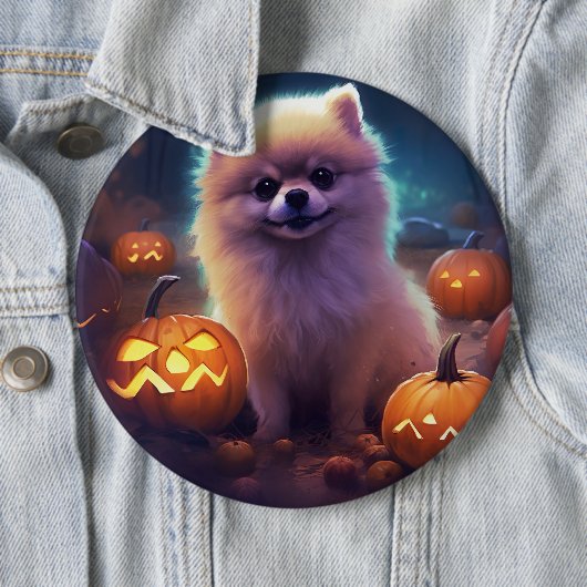 Halloween-Spitz mit Pumpkins Beängstigend Button (Beispiel)