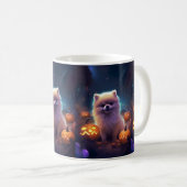 Halloween-Spitz mit Pumpkins Beängstigend Kaffeetasse (VorderseiteRechts)