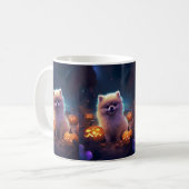 Halloween-Spitz mit Pumpkins Beängstigend Kaffeetasse (Vorderseite Links)