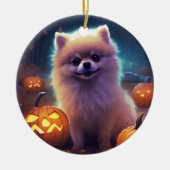 Halloween-Spitz mit Pumpkins Beängstigend Keramik Ornament (Vorne)
