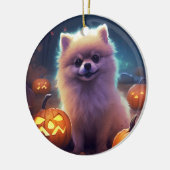 Halloween-Spitz mit Pumpkins Beängstigend Keramik Ornament (Links)