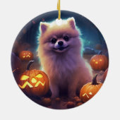 Halloween-Spitz mit Pumpkins Beängstigend Keramik Ornament (Hinten)
