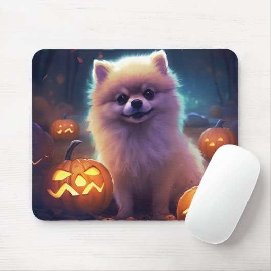 Halloween-Spitz mit Pumpkins Beängstigend Mousepad (Mit Mouse)