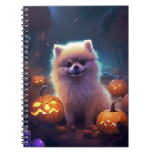 Halloween-Spitz mit Pumpkins Beängstigend Notizblock (Vorderseite)