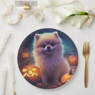 Halloween-Spitz mit Pumpkins Beängstigend Pappteller