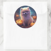 Halloween-Spitz mit Pumpkins Beängstigend Runder Aufkleber (Tasche)