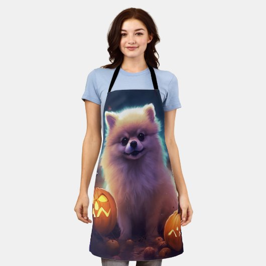 Halloween-Spitz mit Pumpkins Beängstigend Schürze (Getragen)
