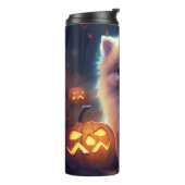 Halloween-Spitz mit Pumpkins Beängstigend Thermosbecher (Nach links gedreht)