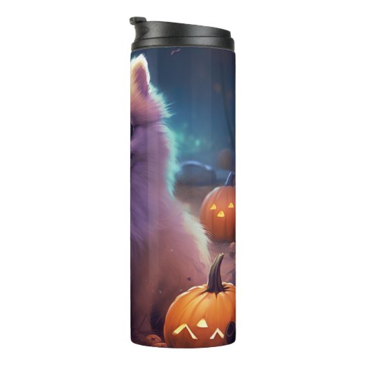 Halloween-Spitz mit Pumpkins Beängstigend Thermosbecher (Nach rechts gedreht)