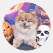 Halloween - Spitz - Simba Runder Aufkleber (Vorderseite)