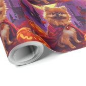 Halloween Spitz Vampire Pumpkins Beängstigend Geschenkpapier (Rolleneckpunkt)