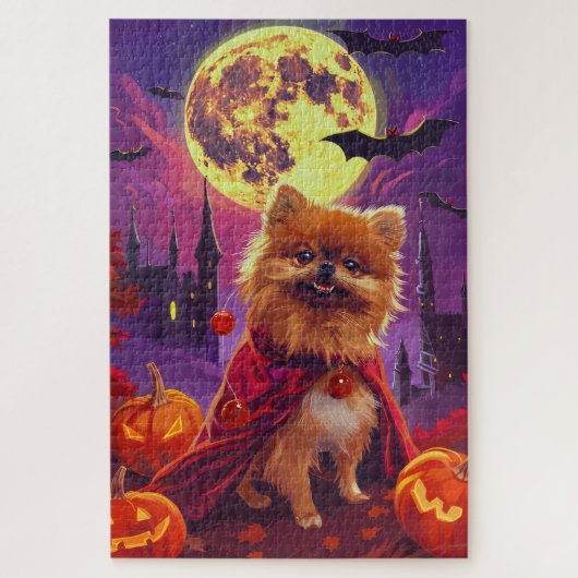 Halloween Spitz Vampire Pumpkins Beängstigend Puzzle (Vertikal)